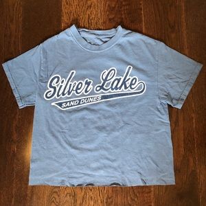 Brandy Melville style cropped blue vintage t-shirt